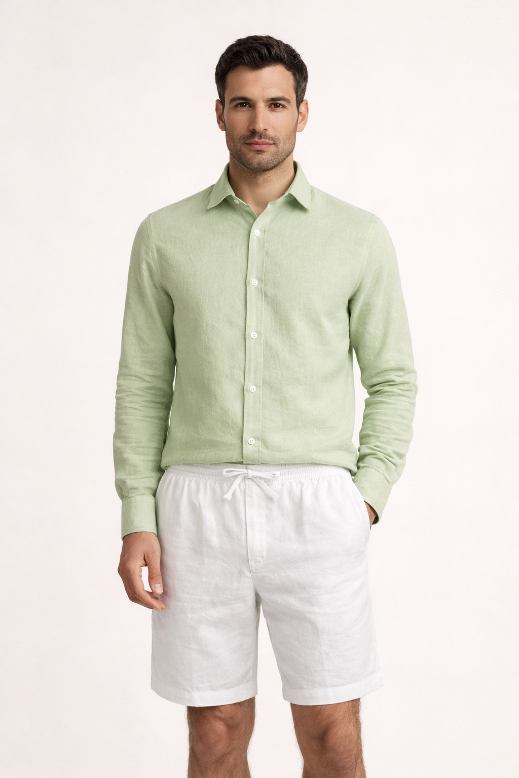 White Linen Bayside Shorts