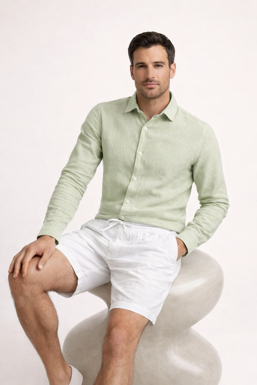 White Linen Bayside Shorts