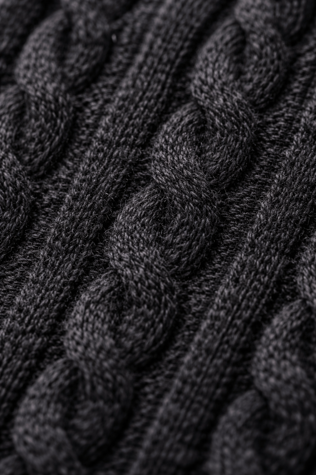 Classic Cable Quarter Zip Black
