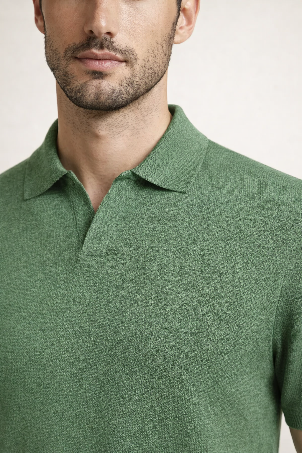 Classic Buttonless Polo – Green