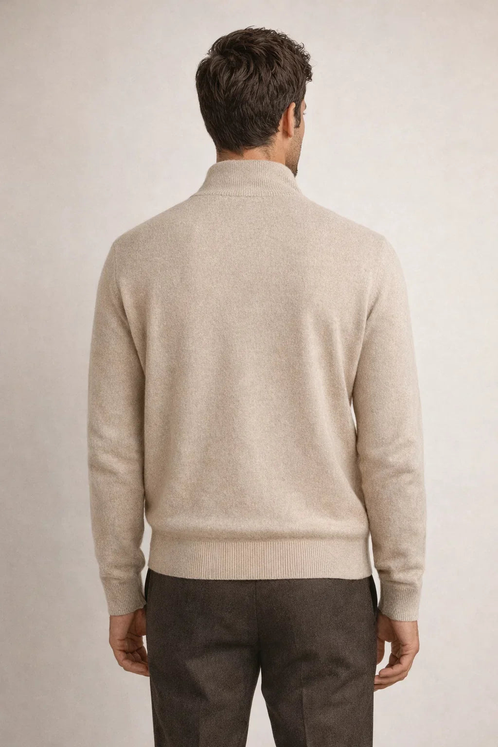 Reversible Zip Knit Beige & Grey