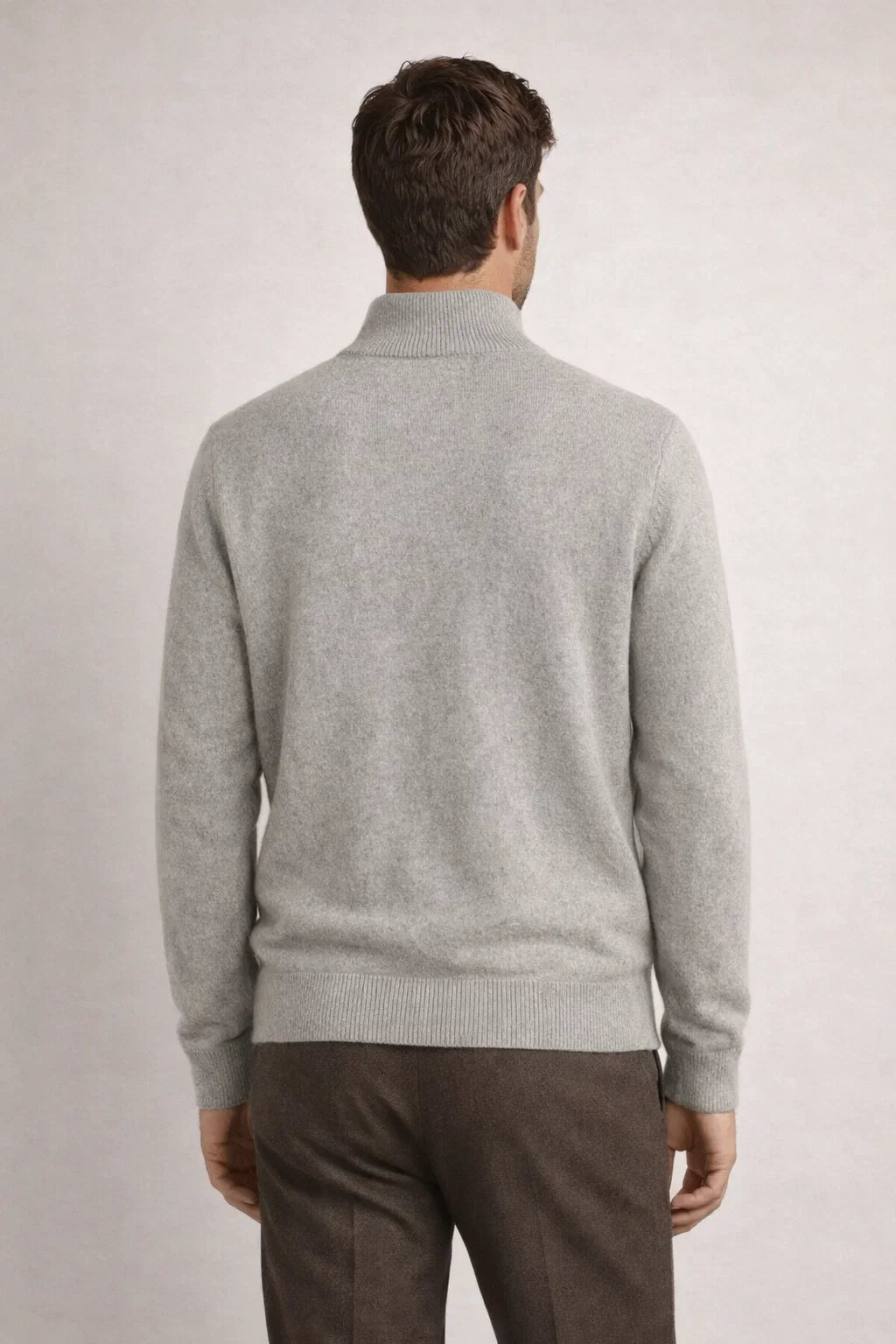 Reversible Zip Knit Beige & Grey