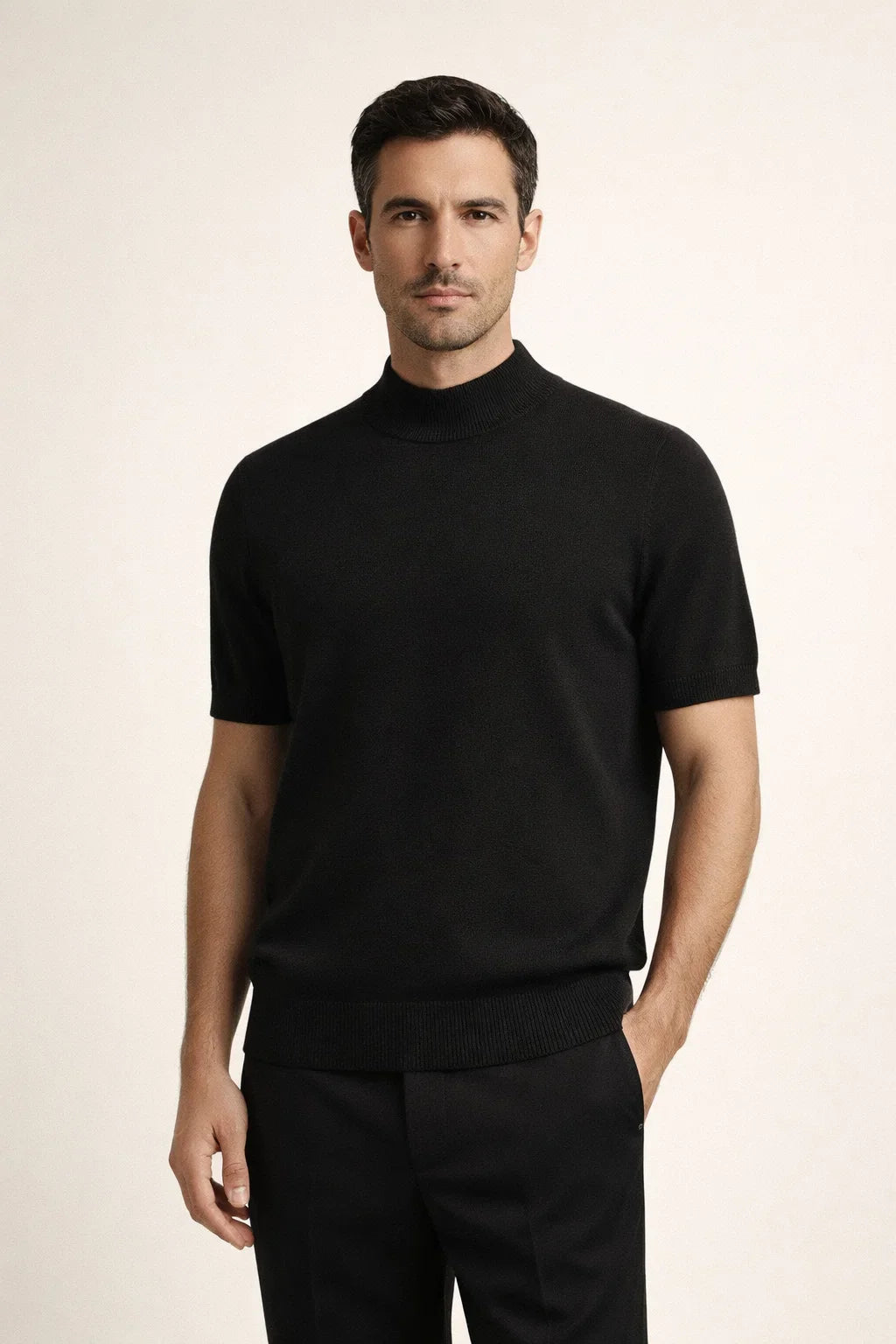 Azure Knit Tee Black