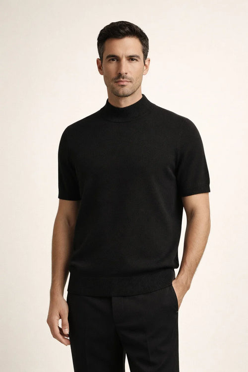 Azure Knit Tee Black